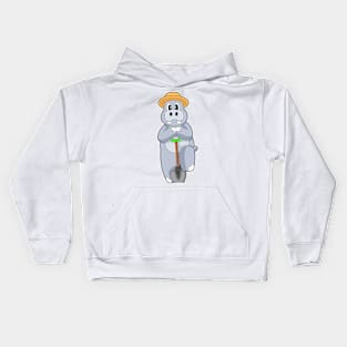 Hippo Farmer Shovel Kids Hoodie